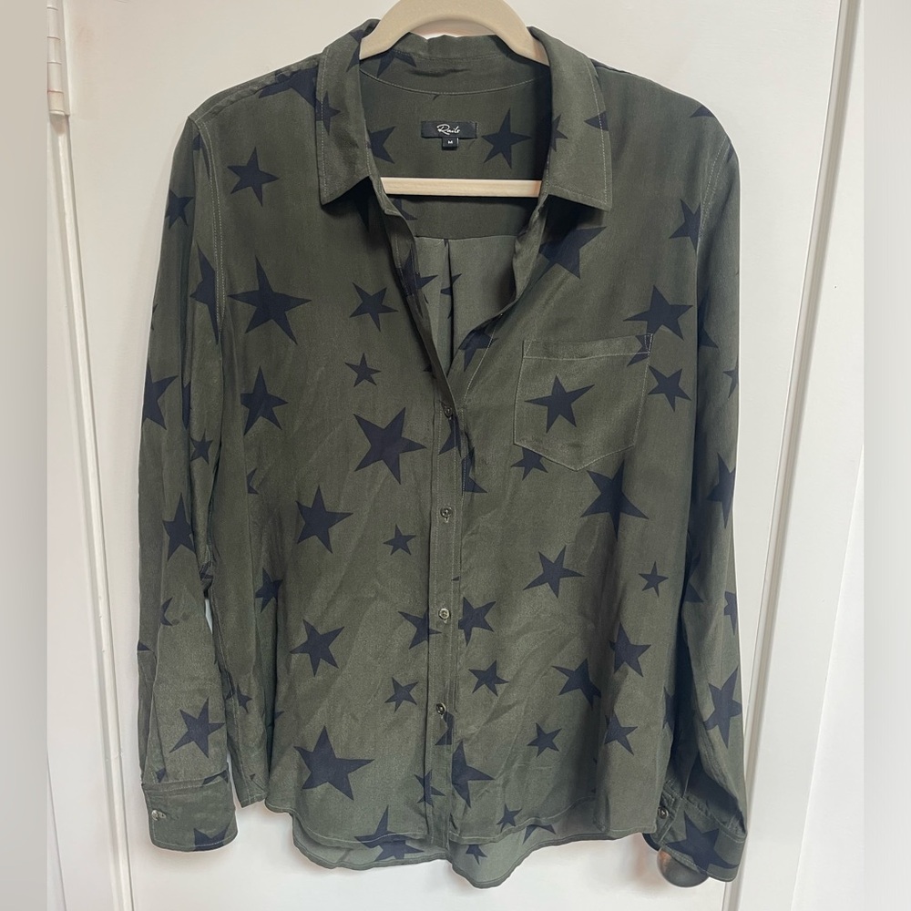 RAILS Olive Green Star Print Women’s Shirt
